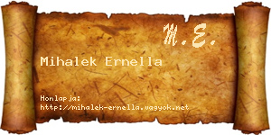 Mihalek Ernella névjegykártya